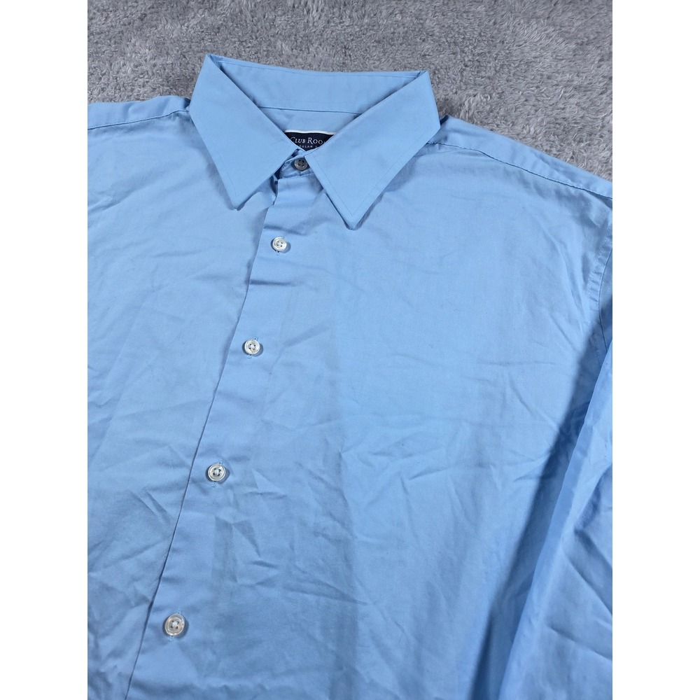 Club Room Dress‎ Shirt XL 17-17.5 Light Blue Mens Regular Fit Long Sleeve Button